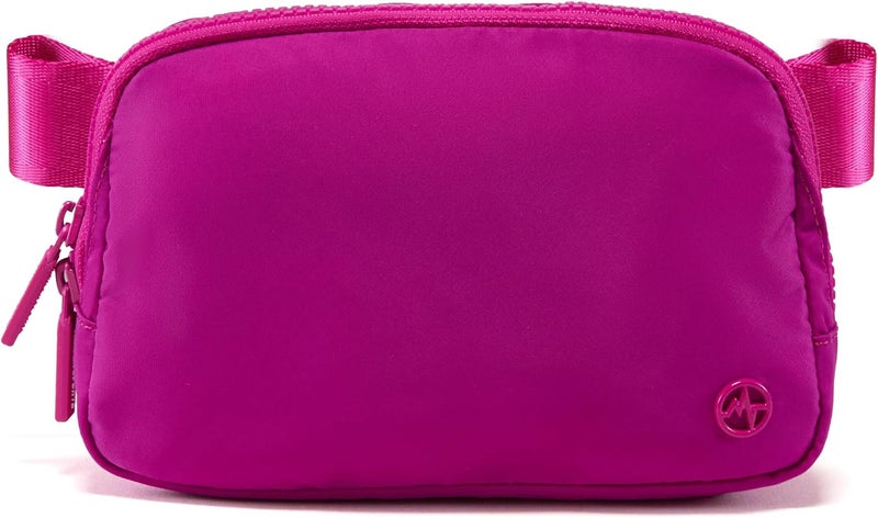Pander Two Way Zipper Fanny Pack Nylon Everywhere Belt Bag for Women, Water Repellent Waist Packs, Crossbody Bags with Adjustable Strap (Grape Purple) - Image 1
